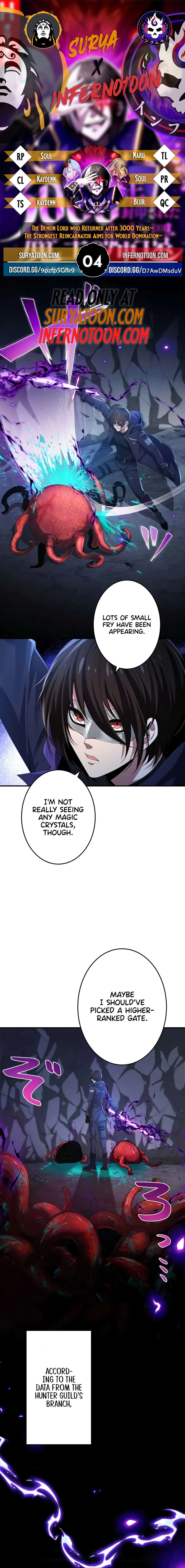 The Demon Lord who Returned after 3000 Years ~ The Strongest Reincarnator Aims for World Domination ~ Chapter 4 – Page 1