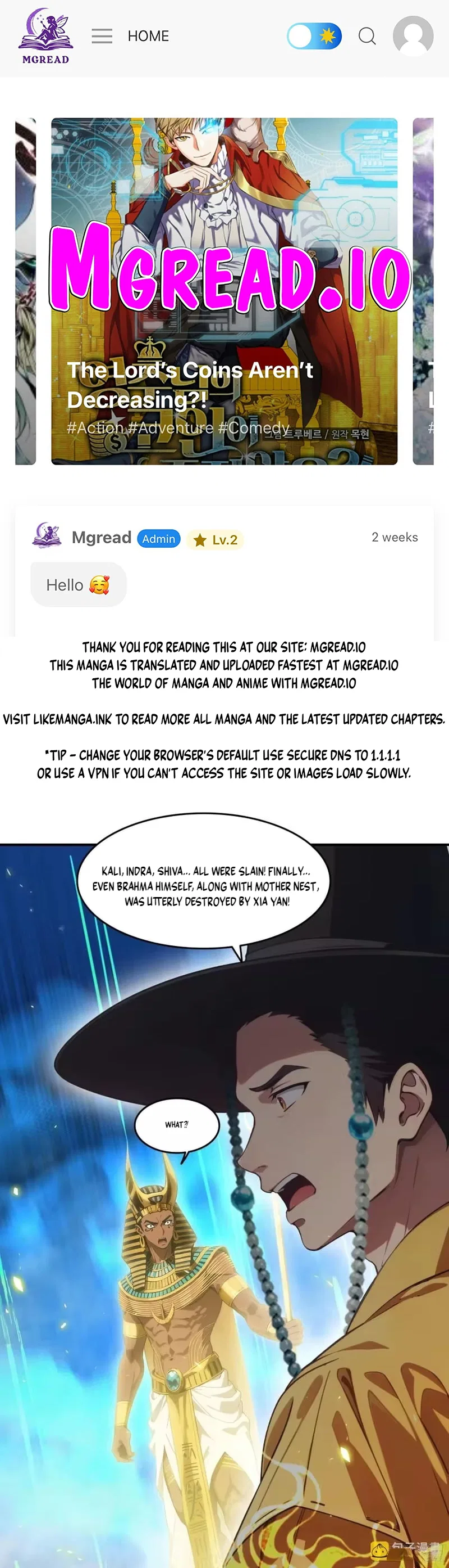 The Evil God Descends, I Own Great Hell Chapter 122 – Page 1