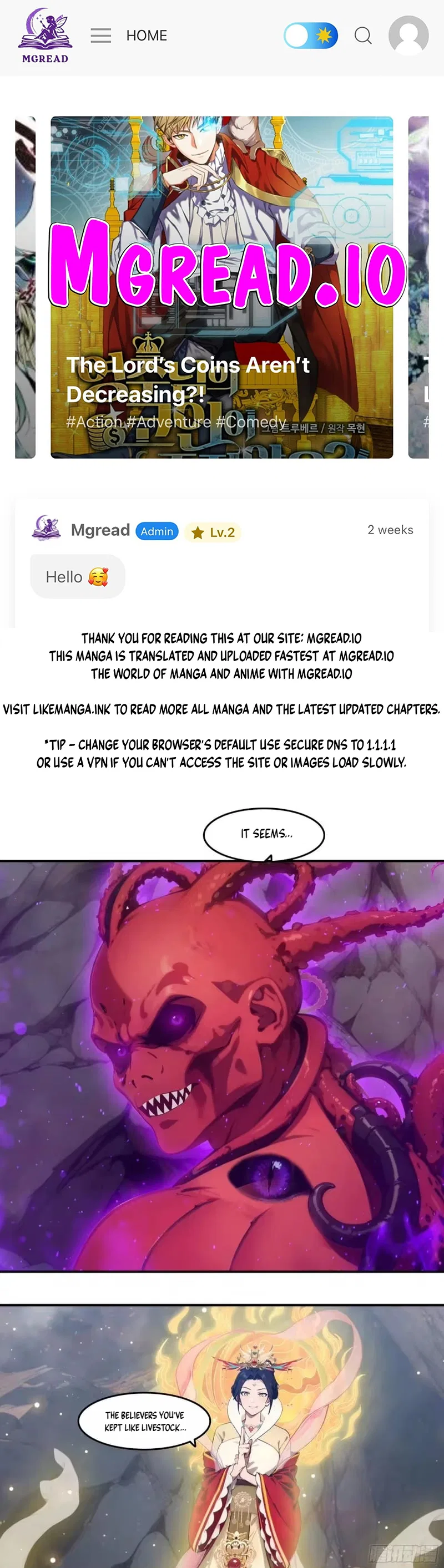 The Evil God Descends, I Own Great Hell Chapter 121 – Page 1