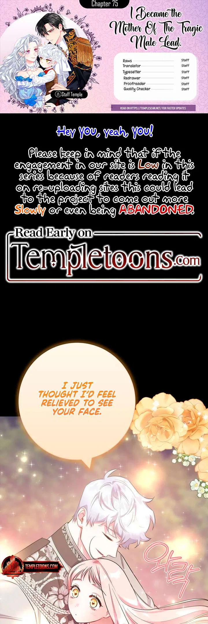 I Became the Mother of the Evil Male Lead Chapter 75 – Page 1