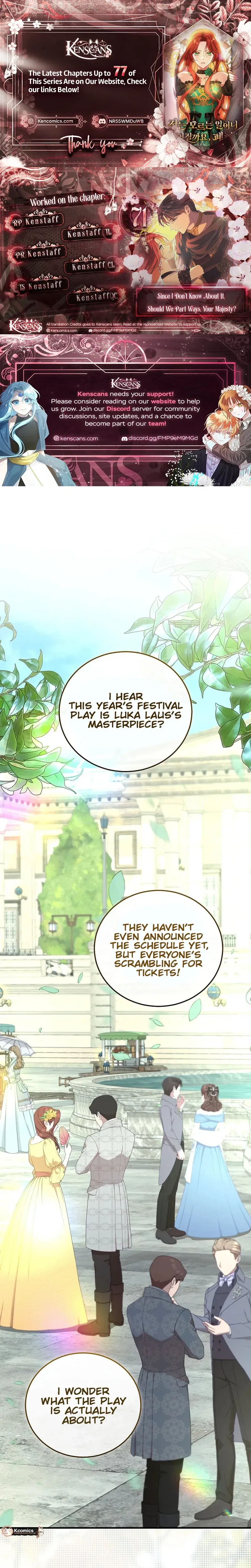 Since I Don’t Remember Anything About It, Shall We Break Up, Your Majesty? Chapter 71 – Page 1