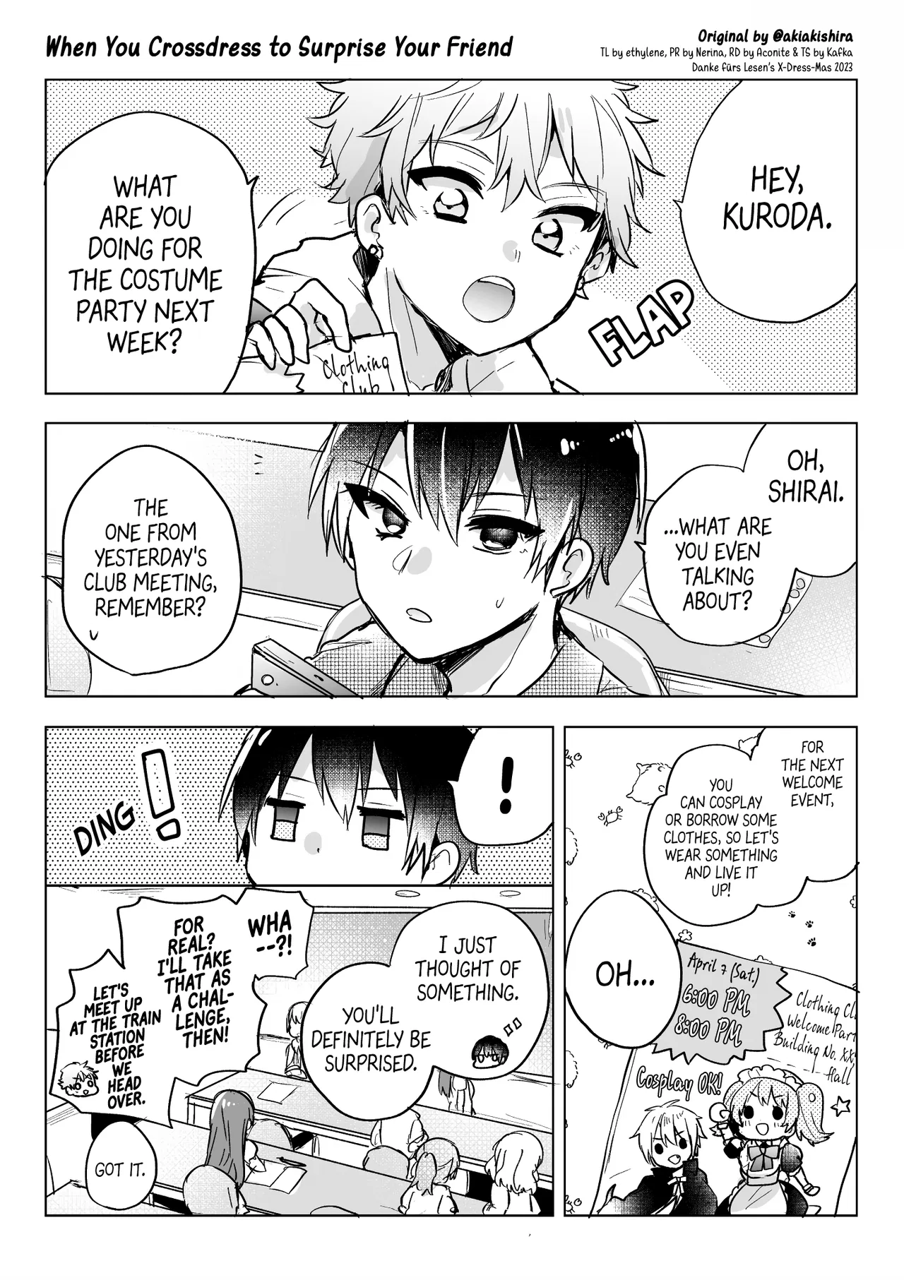 When You Crossdress to Surprise Your Friend Chapter 0 – Page 1