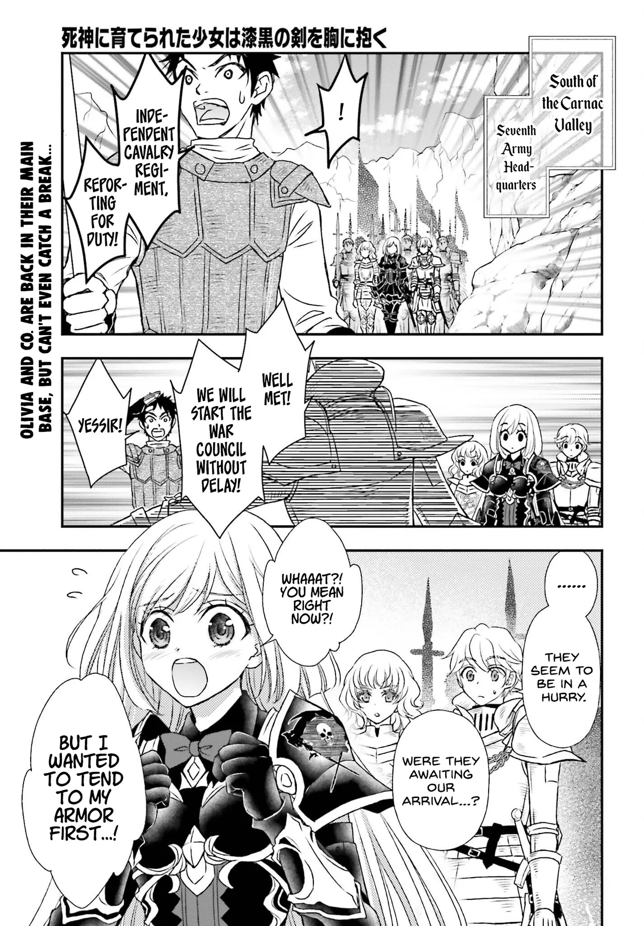 Shinigami ni Sodaterareta Shoujo wa Shikkoku no Tsurugi wo Mune ni Idaku manga Chapter 36 – Page 1