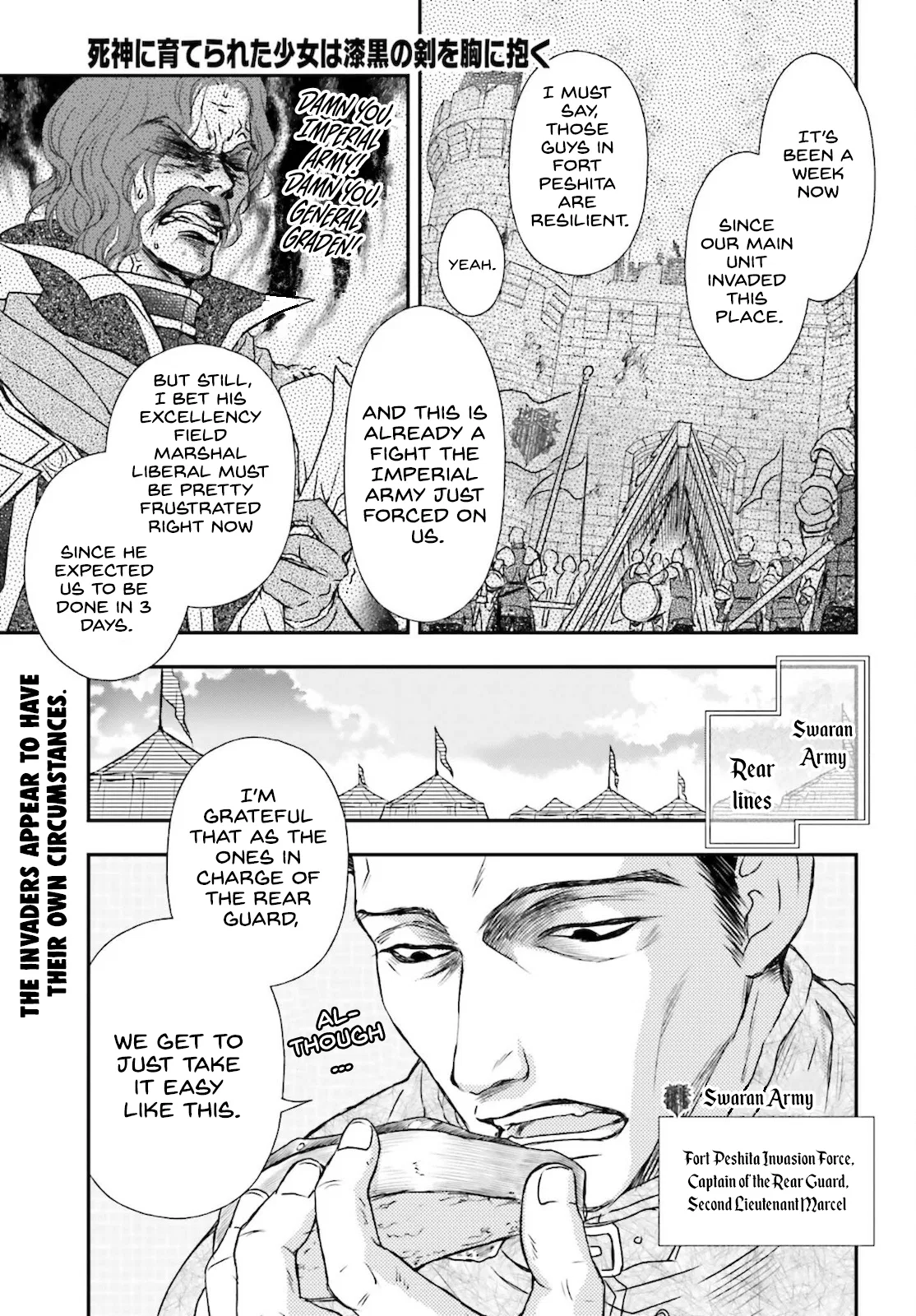Shinigami ni Sodaterareta Shoujo wa Shikkoku no Tsurugi wo Mune ni Idaku manga Chapter 23 – Page 1