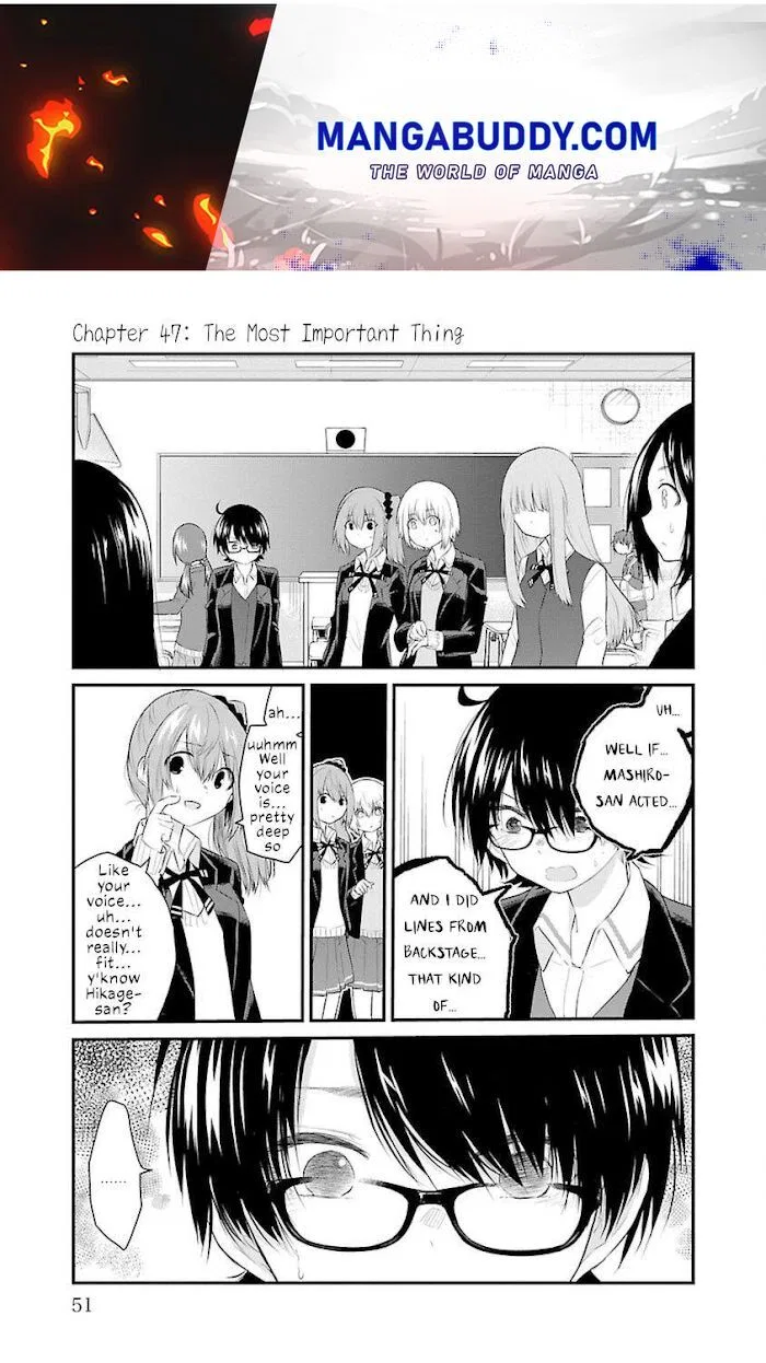 Koe ga dasenai Shoujo wa "Kanojo ga Yasashisugiru" to Omotte iru manga Chapter 47 – Page 1