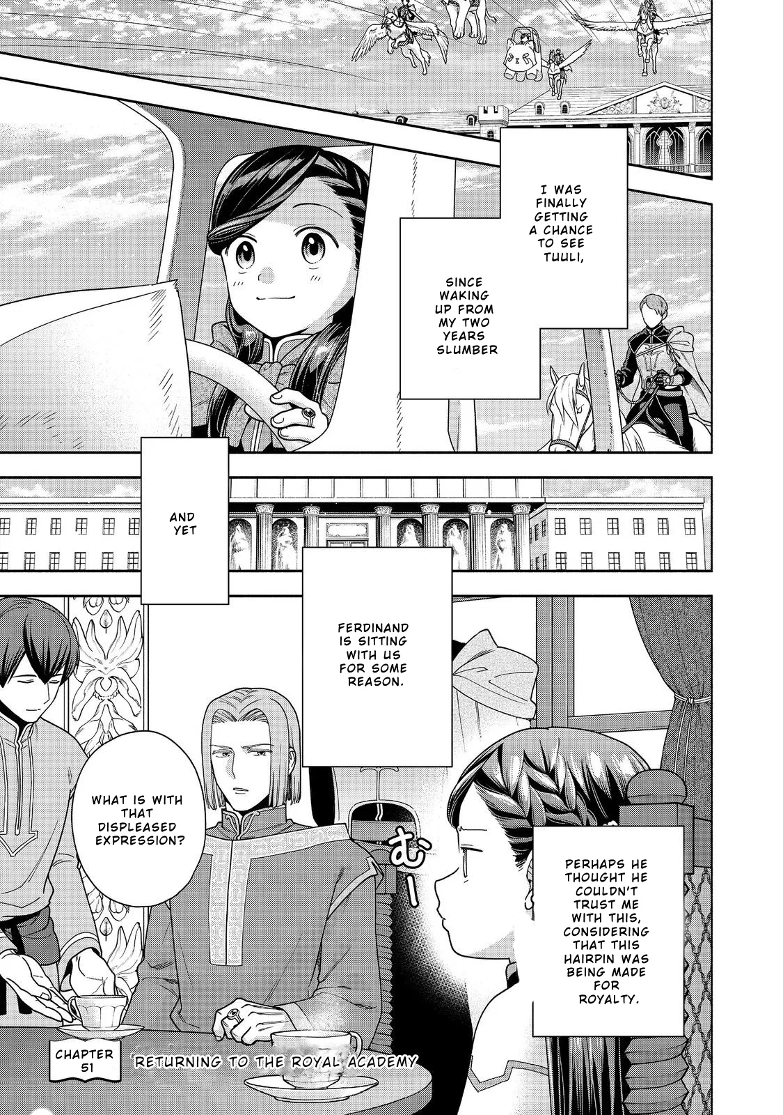 Honzuki no Gekokujou: Shisho ni Naru tame ni wa Shudan o Erandeiraremasen—Dai-4 Bu: Kizokuin no Toshokan o Sukuitai! Chapter 51 – Page 1