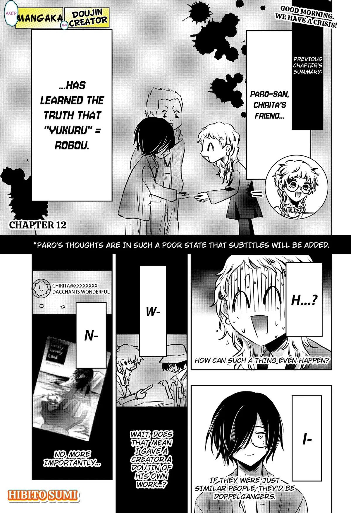 Axed Mangaka and Doujin Creator Chapter 12 – Page 1