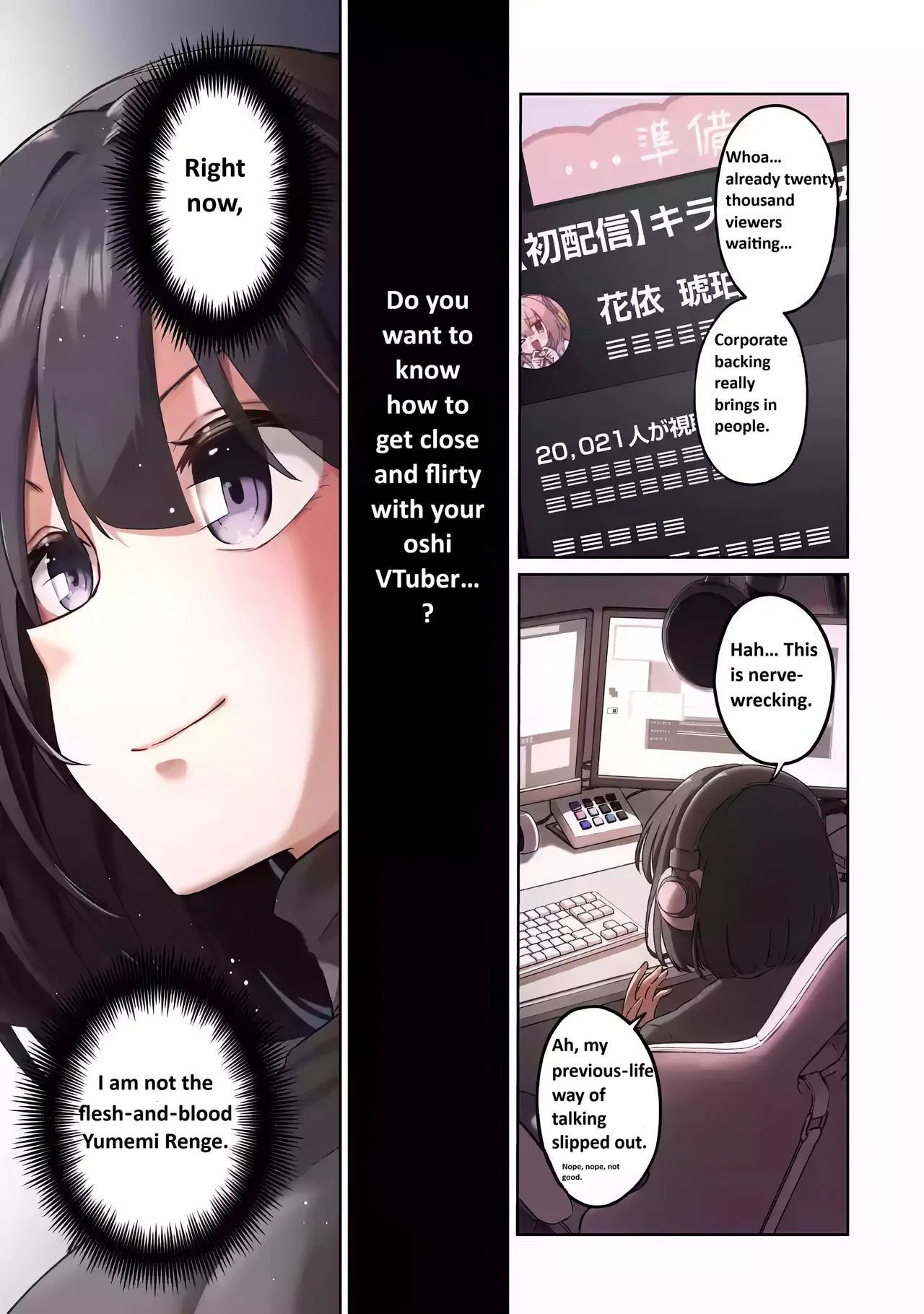 TS Tenseishita Watashi ga Shozokusuru VTuber Jimusho no Liver o Zenin Otoshi ni Iku Hanashi Chapter 1 – Page 1