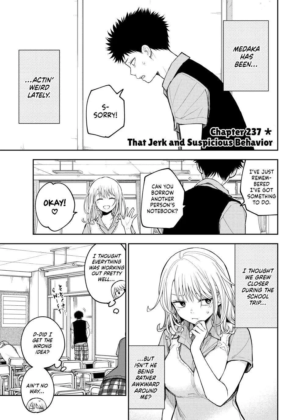 My Cuteness Isn’t Understood By Kuroiwa Medaka Chapter 237 – Page 1