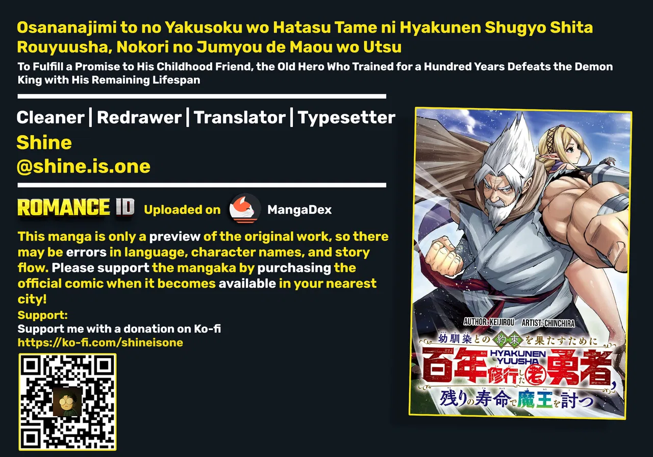 Osananajimi to no Yakusoku wo Hatasu Tame ni Hyakunen Shugyo Shita Rouyuusha, Nokori no Jumyou de Maou wo Utsu Chapter 3 – Page 1