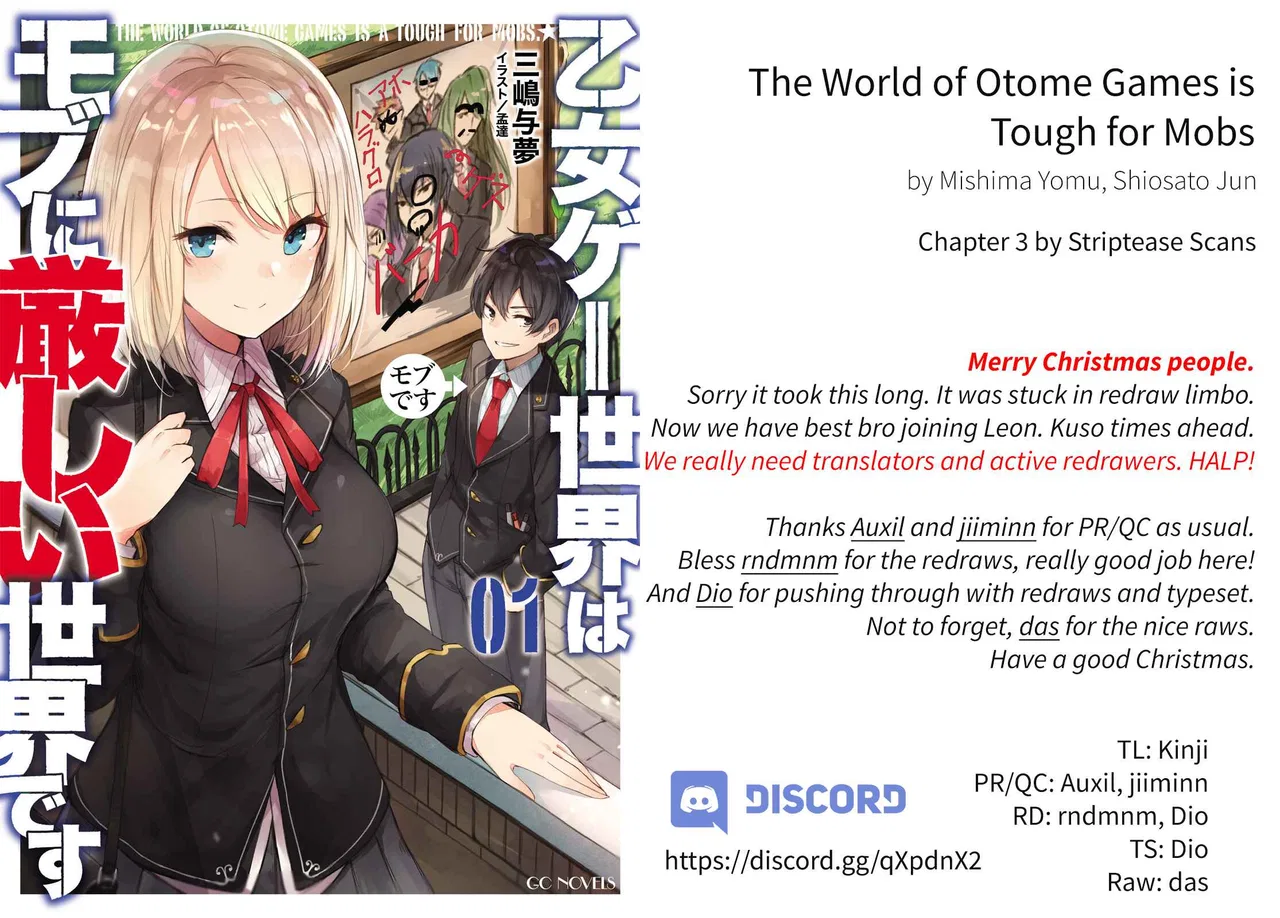 Otomege Sekai wa Mob ni Kibishii Sekai desu Chapter 3 – Page 1