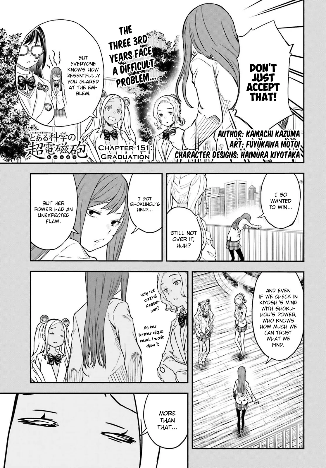 Toaru Majutsu no Index Gaiden: Toaru Kagaku no Railgun Chapter 151 – Page 1