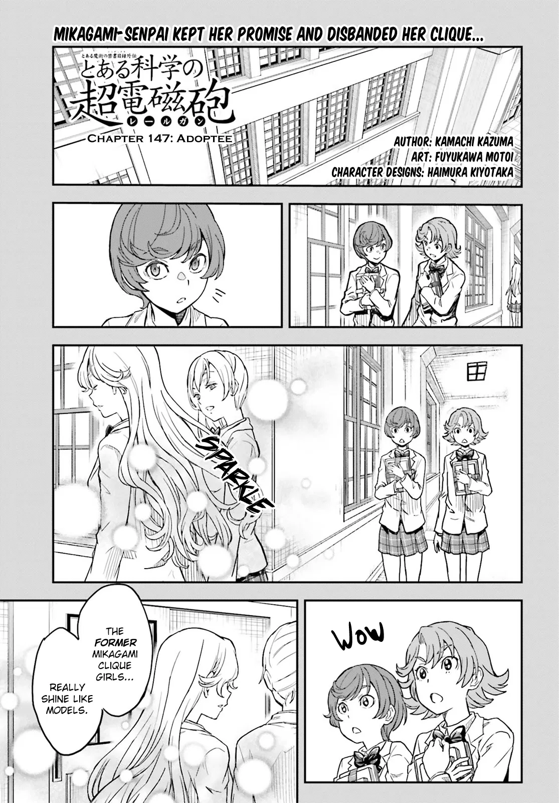 Toaru Majutsu no Index Gaiden: Toaru Kagaku no Railgun Chapter 147 – Page 1