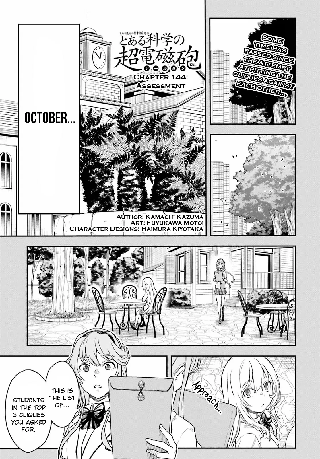 Toaru Majutsu no Index Gaiden: Toaru Kagaku no Railgun Chapter 144 – Page 1