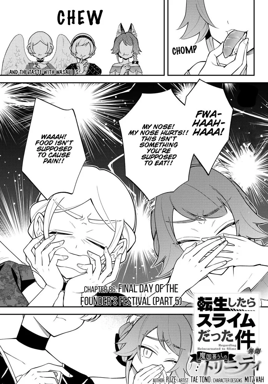 Tensei shitara Slime datta Ken Ibun: Makuni Kurashi no Trinity manga Chapter 86 – Page 1