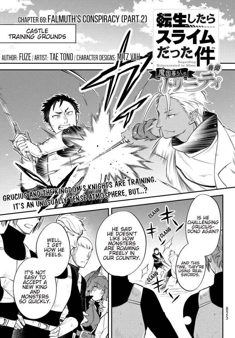 Tensei shitara Slime datta Ken Ibun: Makuni Kurashi no Trinity manga Chapter 69 – Page 1