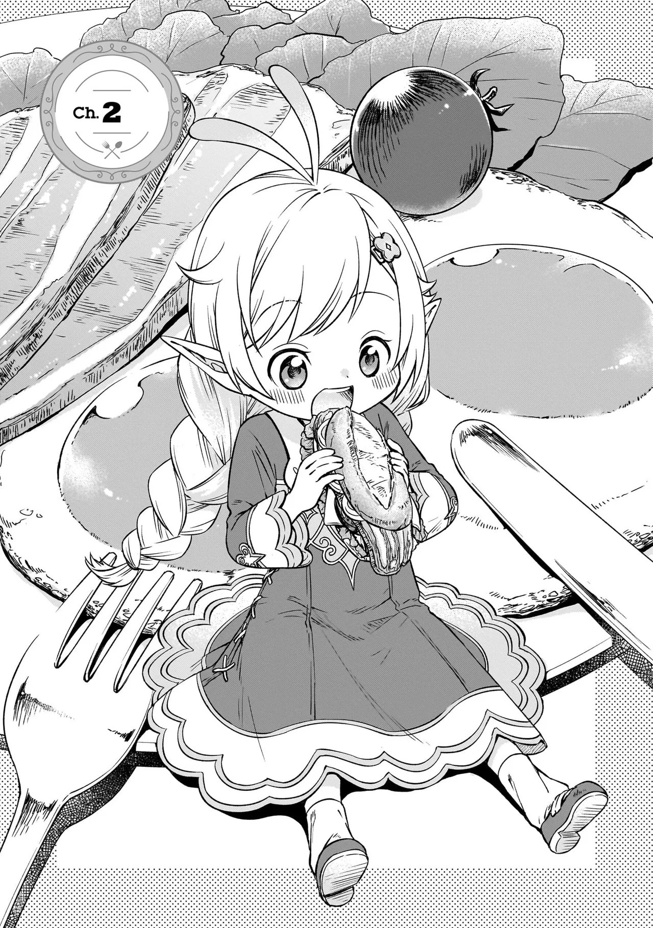 Elf-san no Mahou Ryouriten: Yousei Joou to shite Tensei Shita keredo, Mazu wa Nonbiri Oryouri Tsukurimakurimasu! Chapter 2 – Page 1