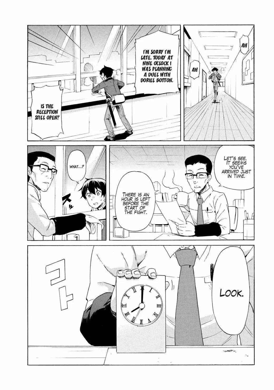 Ichioku-nen Button wo Renda shita Ore wa, Kizuitara Saikyou ni Natteita: Rakudai Kenshi no Gakuin Musou Chapter 1 – Page 1