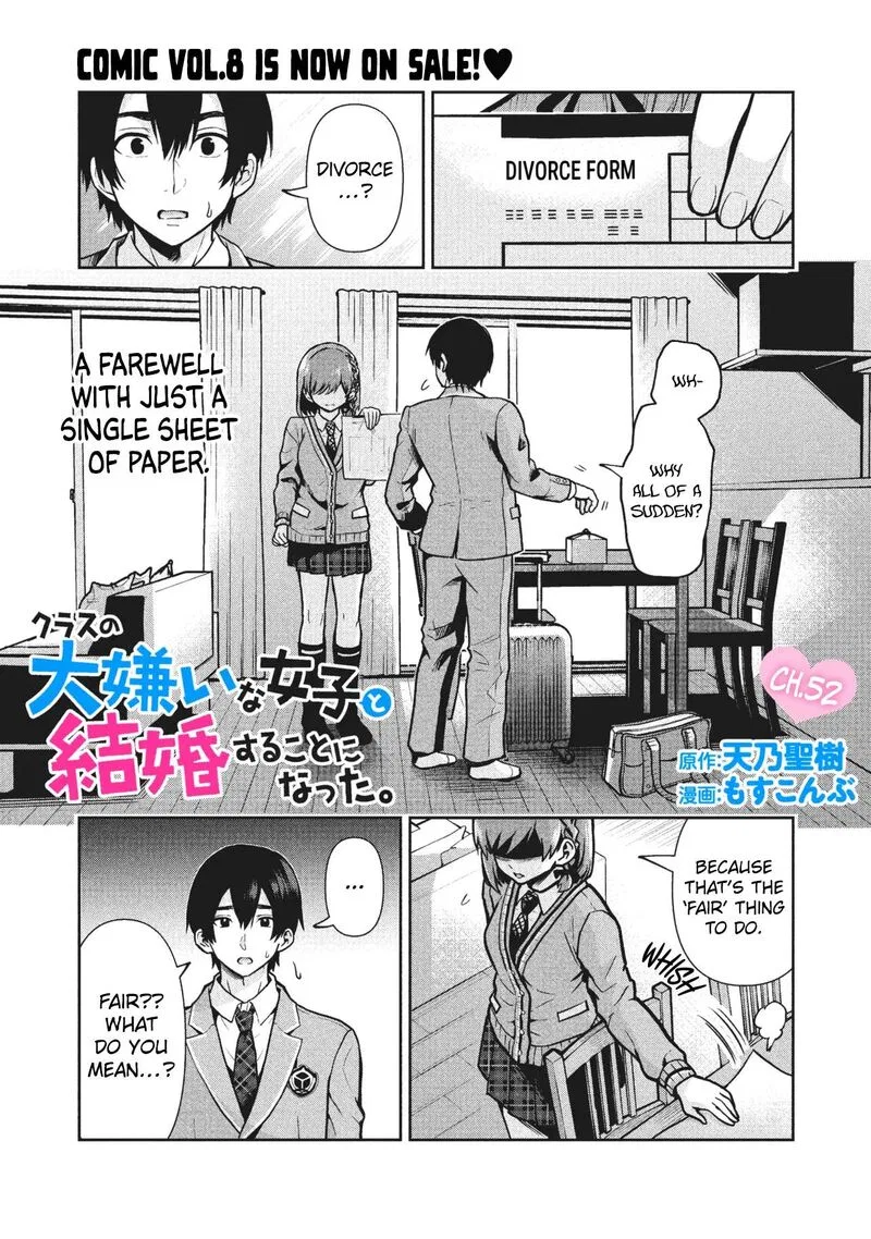 I Got Married to the Girl I Hate Most in Class Chapter 52 – Page 1