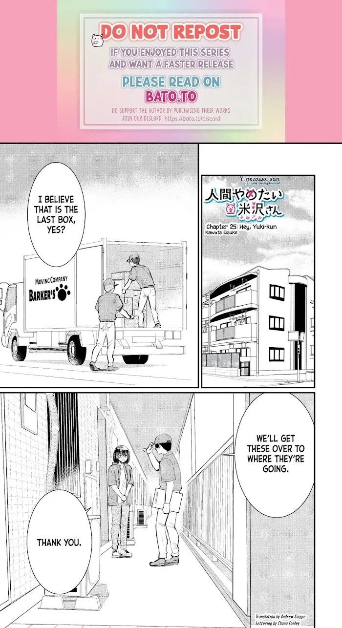 Yonezawa-san Is Done Being Human Chapter 25 – Page 1